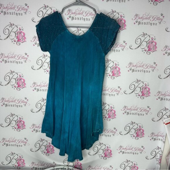 Papa Vancouver dress embroidered paisley corset lace up front flowy hippie - Picture 2 of 5